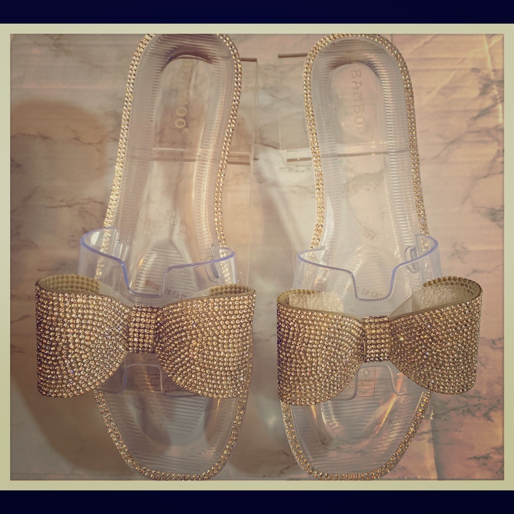 New Jelly sandals bow and crystal details